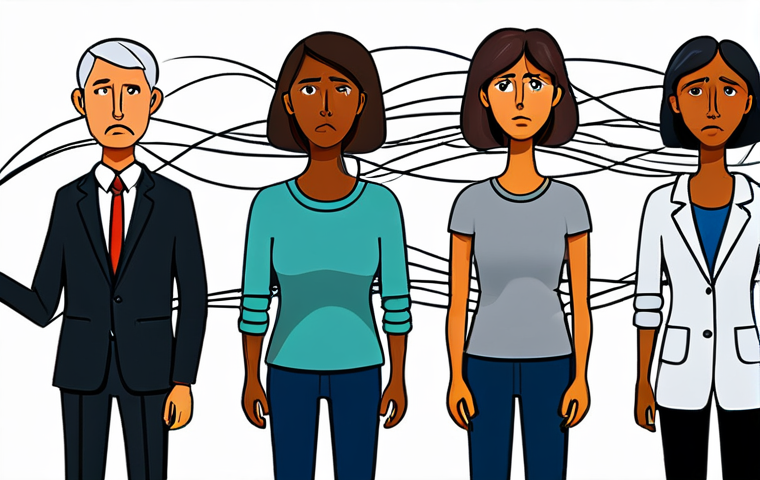 Misunderstanding**
A diverse group of people struggling to communicate effectively due to language and cultural barriers. Various symbolic representations of miscommunication, like tangled wires or fragmented puzzles, are incorporated. The overall atmosphere is one of confusion and frustration. Focus on clear expressions and body language. Safe for work, appropriate content, fully clothed, professional illustration, perfect anatomy, correct proportions, natural pose.
**
