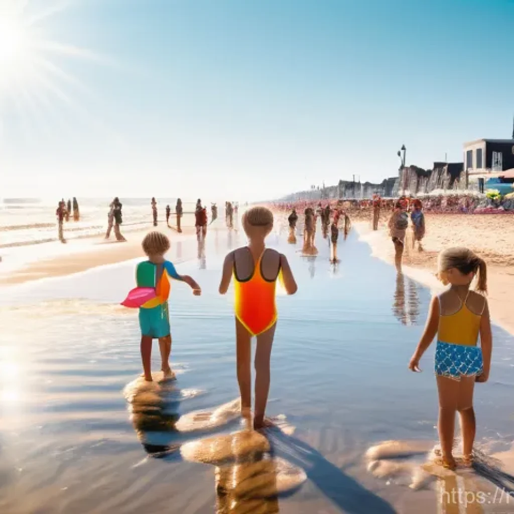 기계 학습에서의 인과관계 추론 활용 - **Prompt:** A vibrant, sunny Dutch beach scene on a warm summer day. Children and families are enjoy...