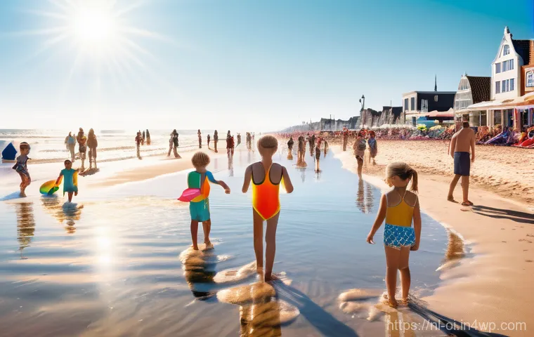 기계 학습에서의 인과관계 추론 활용 - **Prompt:** A vibrant, sunny Dutch beach scene on a warm summer day. Children and families are enjoy...